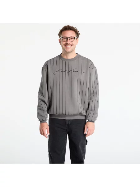 Суитшърт Karl Kani Autograph Pinstripe Sweat Os Crewneck Grey L сиво