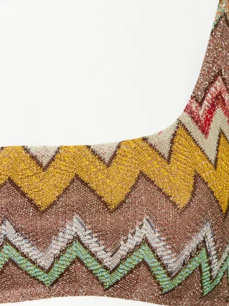 Missoni Bikini Na Jedno Ramię Z Brokatową Lamówką braun brązowe