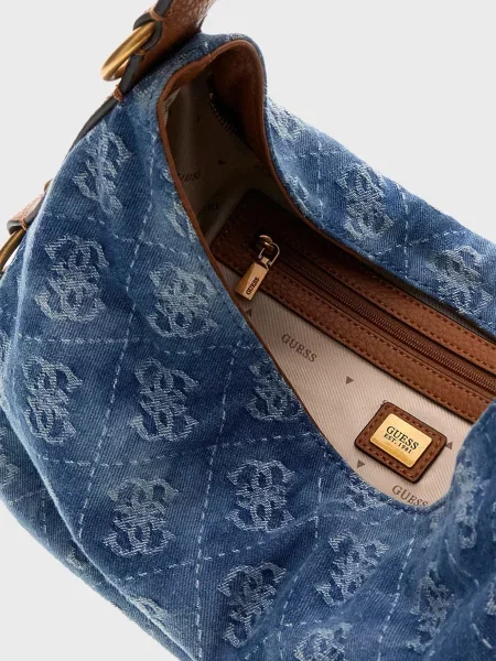 Сумка Guess с принтом голубая