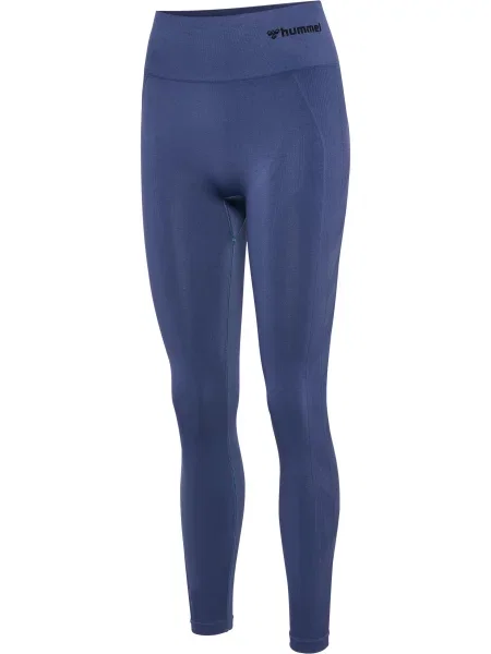 Legginsy bezszwowe z wysoką talią Hummel TIF niebieskie