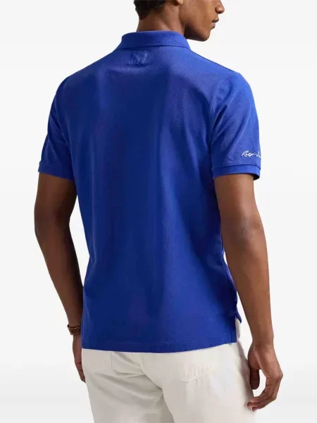 Tricou polo Polo Ralph Lauren cu decolteu rotund albastru
