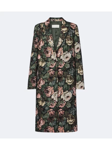 Palton Dries Van Noten cu model floral din jacard