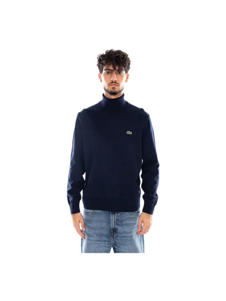 Sweter z golfem Lacoste do golfa niebieski