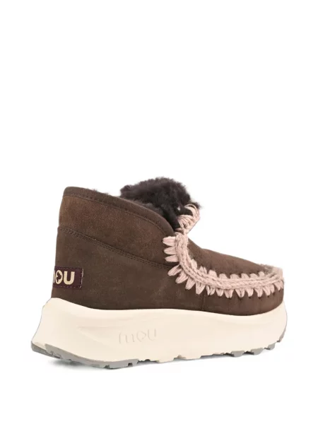 Sneakerși Mou din piele de oaie maro