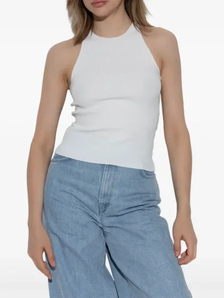 Top Max Mara cu gât halter alb