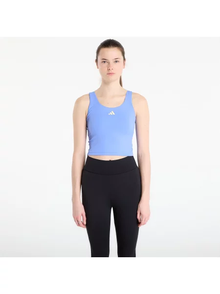 Tank top adidas 3 Stripes Studio All Me Light Support Tank Top Blue Fusion S albastru