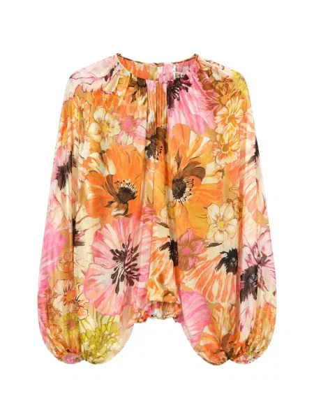 Bluză Dorothee Schumacher cu model floral cu imagine portocaliu