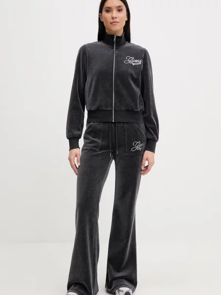 Guess Originals bluza welurowa szara