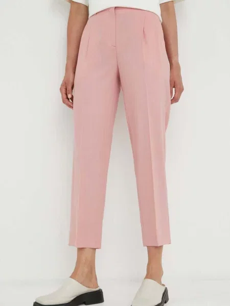 PS Paul Smith pantaloni de lana fason tigareta high waist roz
