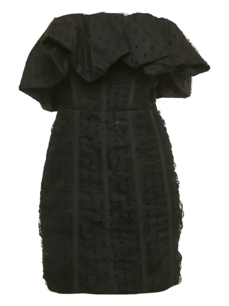 Mała sukienka mini Self-portrait bez ramiączek garniturowa czarna