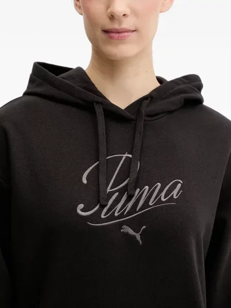 Hanorac cu glugă Puma cu broderie cu cordon negru
