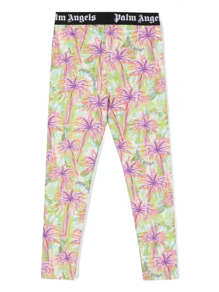 Legginsy dziecięce Palm Angels zielone
