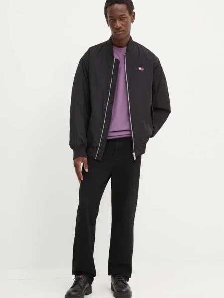 Μπουφάν bomber Tommy Jeans ανδρικά μαύρο