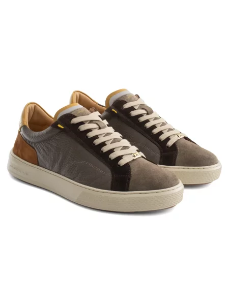 Sneakersy Ambitious sznurowane skórzane brązowe