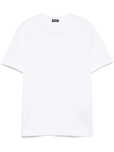 Tricou Zegna cu broderie alb