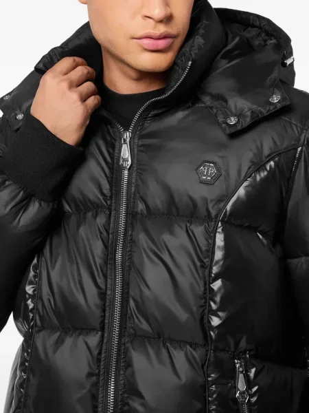 Jakna Philipp Plein s kapuljačom crna