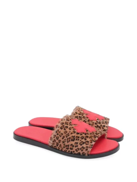 Papuci Chrome Hearts cu imagine cu model leopard roșu