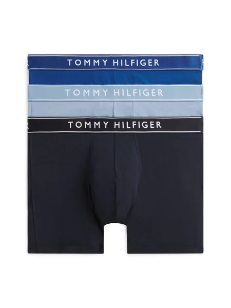 Tommy Hilfiger Underwear Boxeri Essential albastru deschis / negru alb