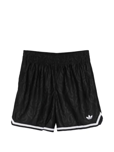 Hanorac cu glugă Adidas cu dungi cu imagine din jacard negru