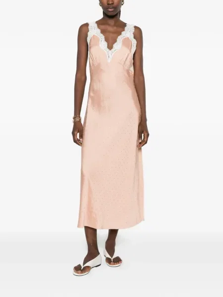 Stras rochie midi Sandro din dantelă