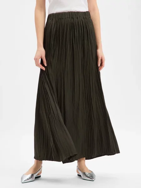 Nümph Plisowana spódnica Nufea Kobiety Sztuczne włókno jednolity 34 zielony