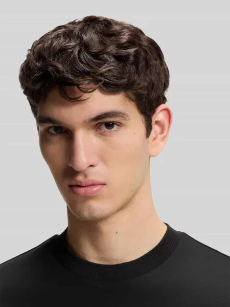 T-shirt o kroju slim fit z czystej bawełny model H-TESSLER Boss czarna