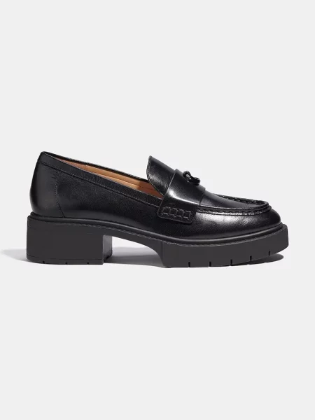 Pantofi loafer Coach din piele slip-on negru