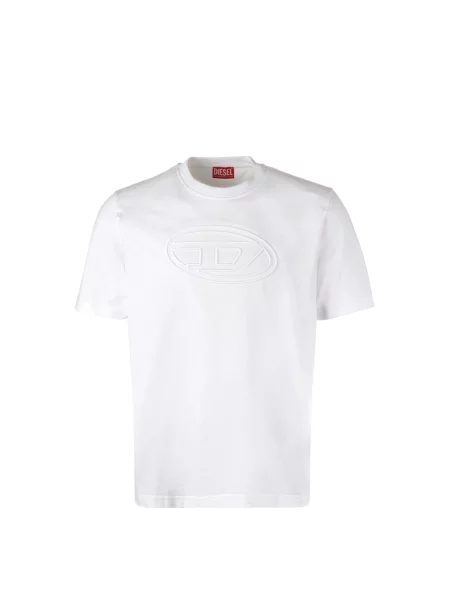 Diesel t-shirt T-ADJUST-BIGOVAL z nadrukiem biały