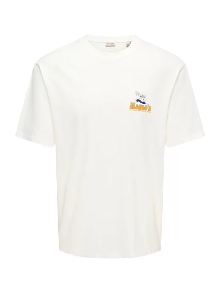 Only & Sons Tricou ONSFRED MARCOS albastru închis / galben alb