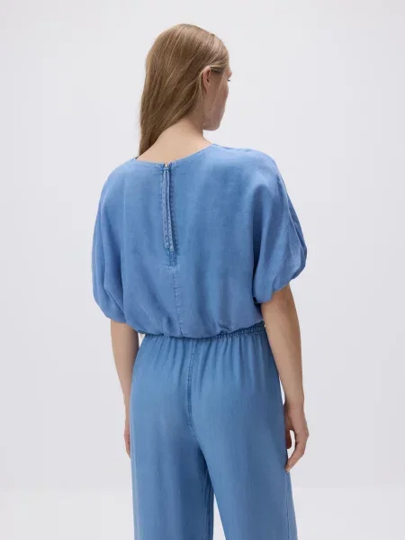 Reserved Джинсова блузка з ліоцелу синій