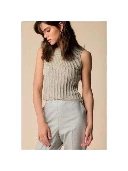 Prążkowany top Kocca prążkowany szary