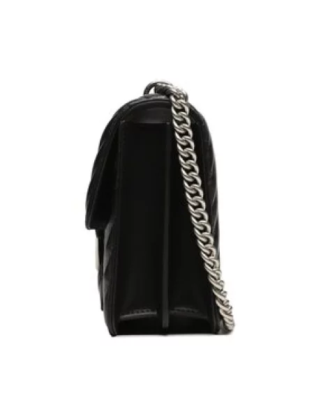 Pinko crossbody torbica usnjena črna