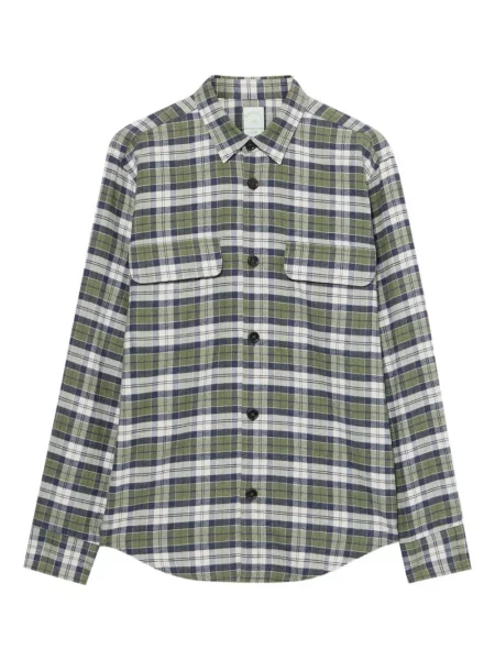 Cămașă Brooks Brothers în carouri de flanelă verde