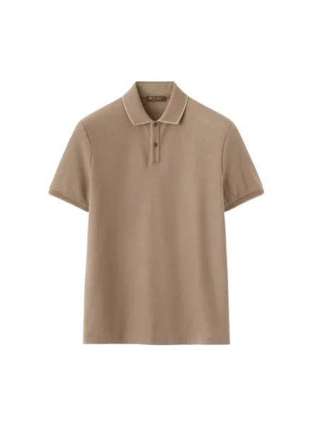 Koszulka polo Loro Piana beżowa