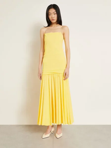 Jacquemus Večerní Šaty La Robe Abiha Z Jersey žlutá
