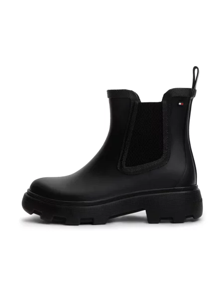 Cizme de cauciuc Tommy Hilfiger Flag Cleated negru