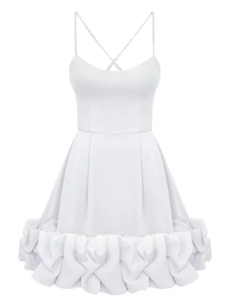 Rochie mini Post Meridiem cu spatele deschis de costum alb