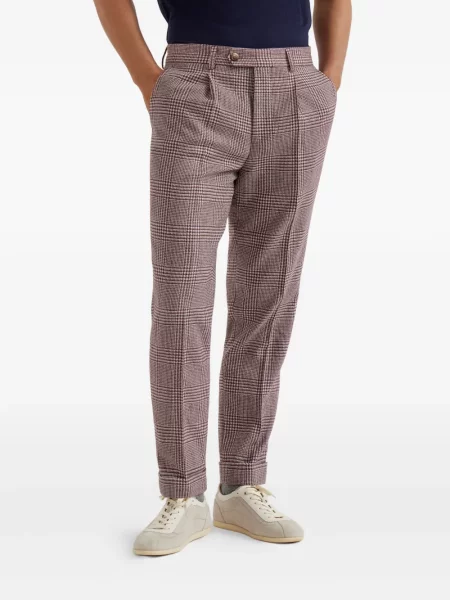 Pantaloni Brunello Cucinelli din cașmir violet