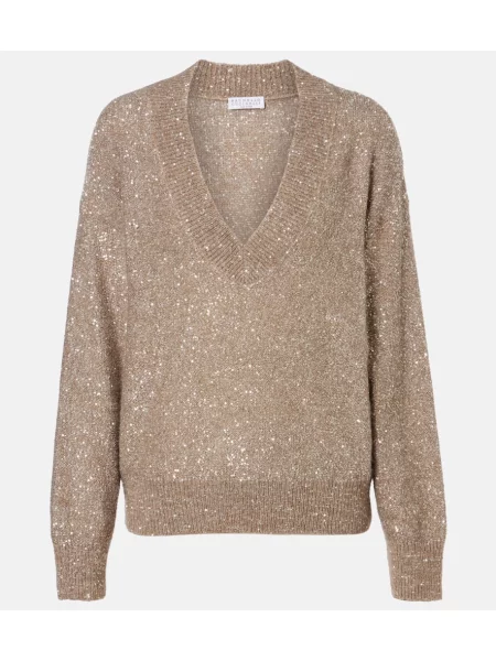 Pulover Brunello Cucinelli maro