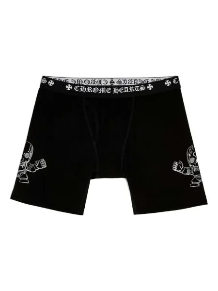 Boxeri Chrome Hearts cu motiv cu inimi negru