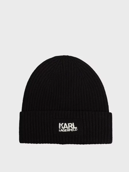 Шерстяная шапка Karl Lagerfeld черная