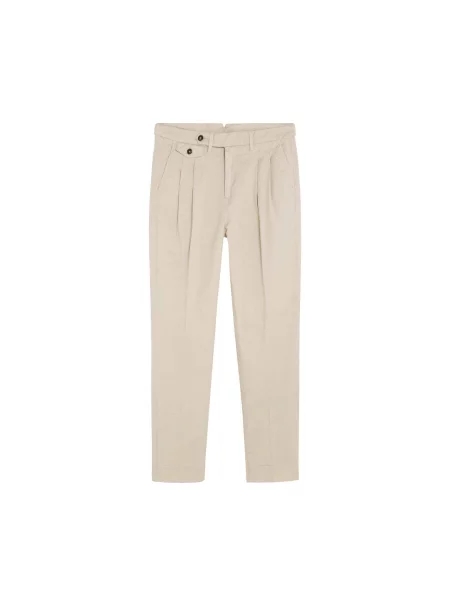 Scalpers Pantaloni cu dungă crem