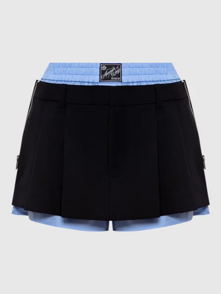 Спідниця-шорти з вовною Alexander Wang чорна