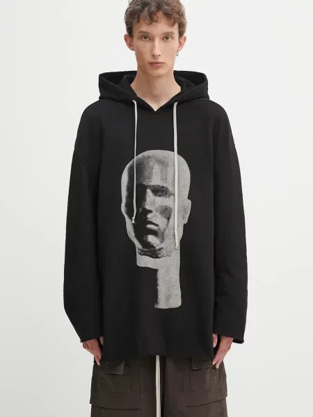 Rick Owens DRKSHDW hanorac de Peter cu glugă cu imprimeu negru