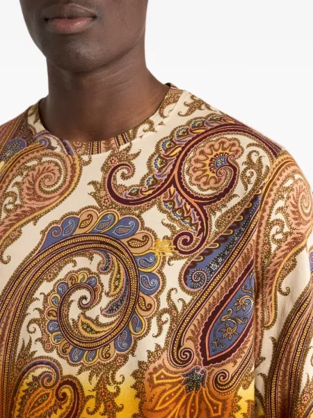 Pulover Etro din jerseu cu model paisley