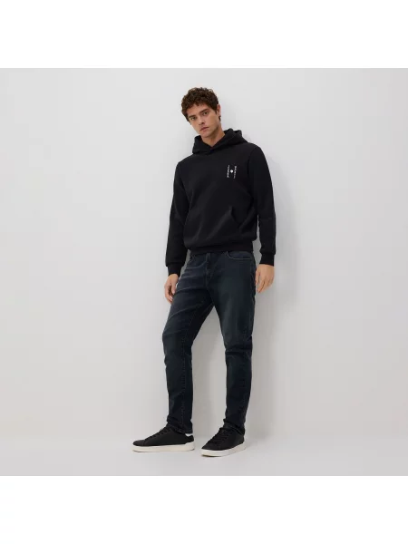 Reserved Džíny slim se sepraným efektem ocelově modrá