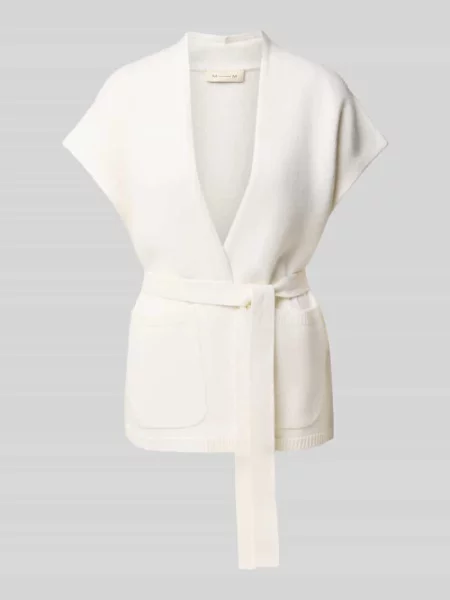 Kardigan rozpinany o kroju regular fit z czystej żywej wełny model FAVILLA' Mm By Max Mara biały