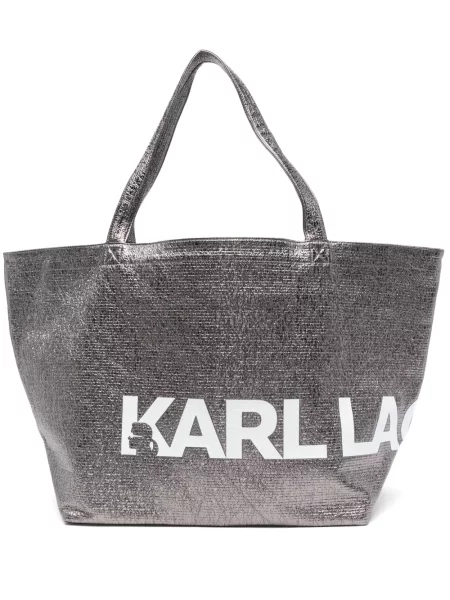 Geantă Karl Lagerfeld argintiu