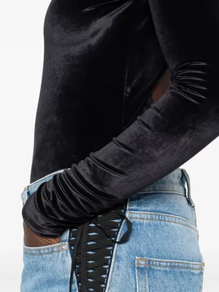 Body Mugler de catifea negru