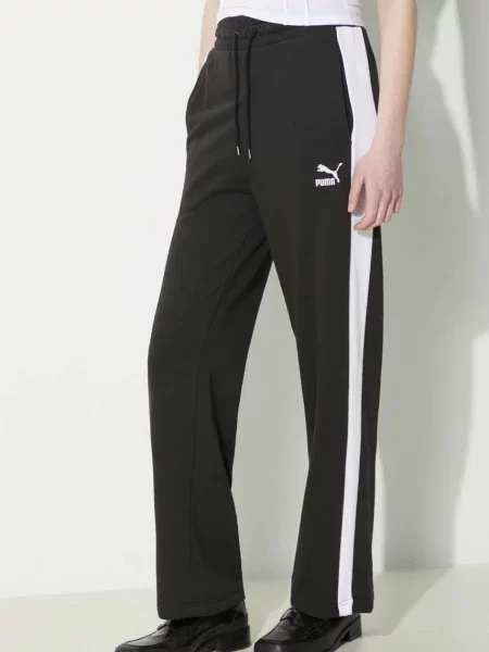 Spodnji del trenirke Puma ICONIC T7 črna